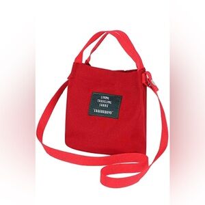 Red Canvas Crossbody Bag